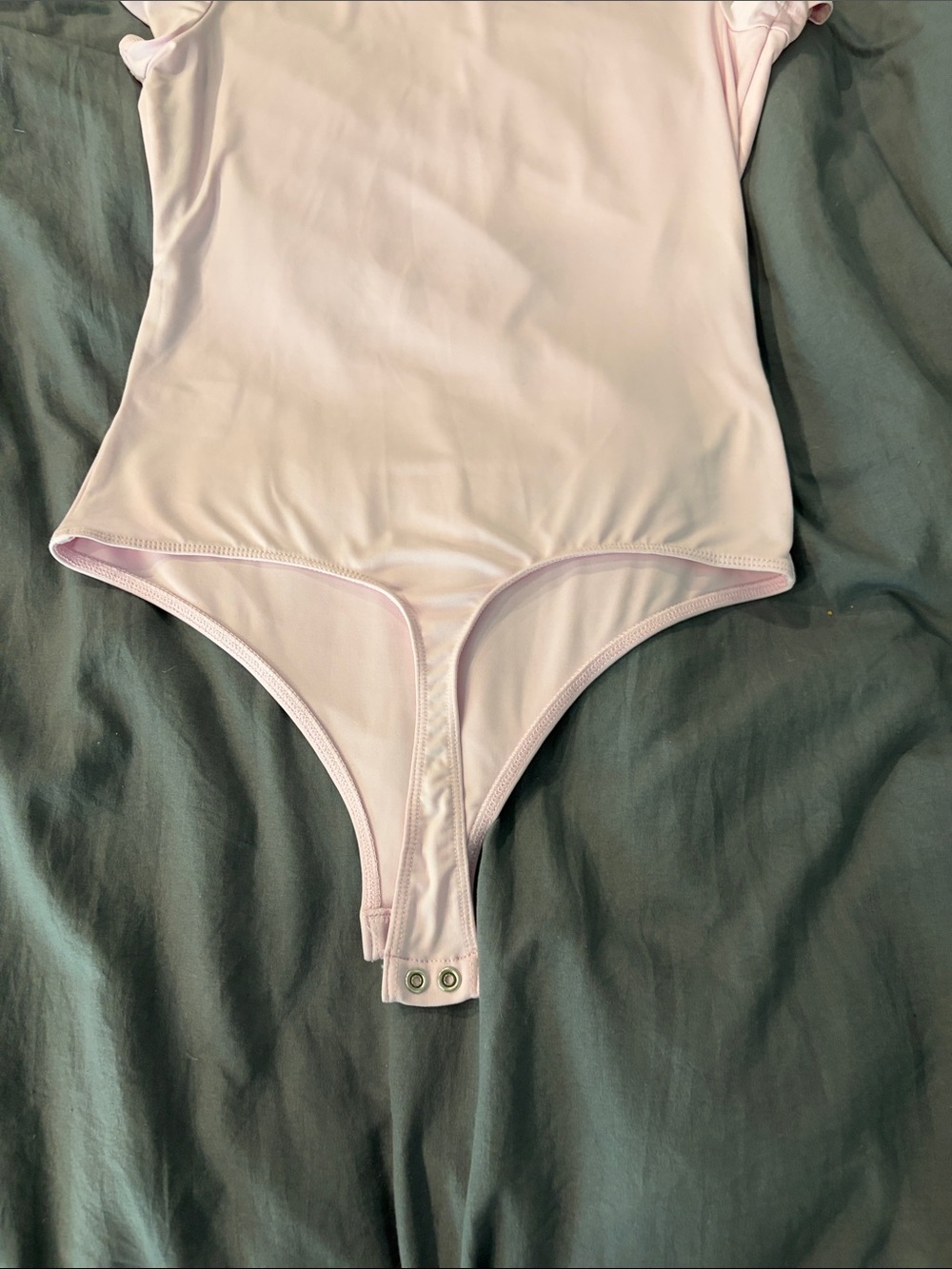 Express Pale Pink Short-Sleeve Bandeau Bodysuit - Picture 3 of 4